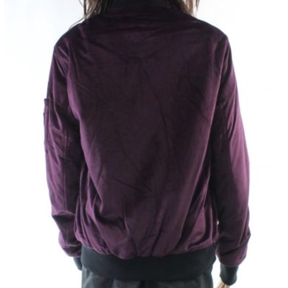 John + Jenn Purple Women’s Velvet Knit Bomber - Picture 2 of 2